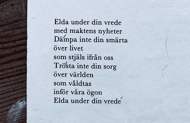 Ingrid Sjöstrand, Elda under din vrede
