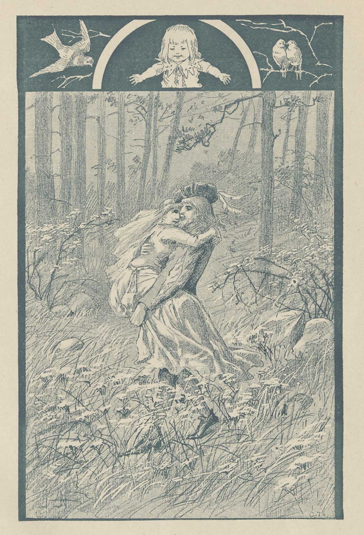 Jenny Nyströms illustration till Den Seende Svennen och Den Blinde Svennen (1886)