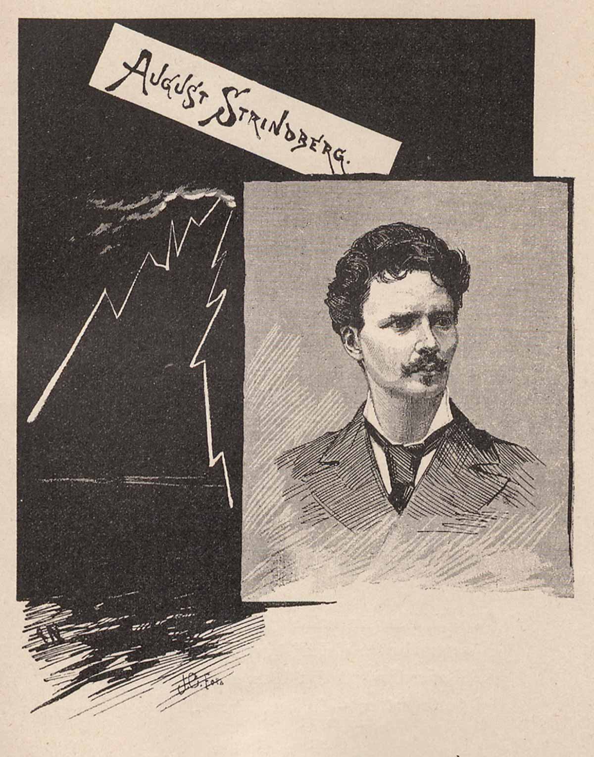August Strindberg, illustration av Jenny Nyström